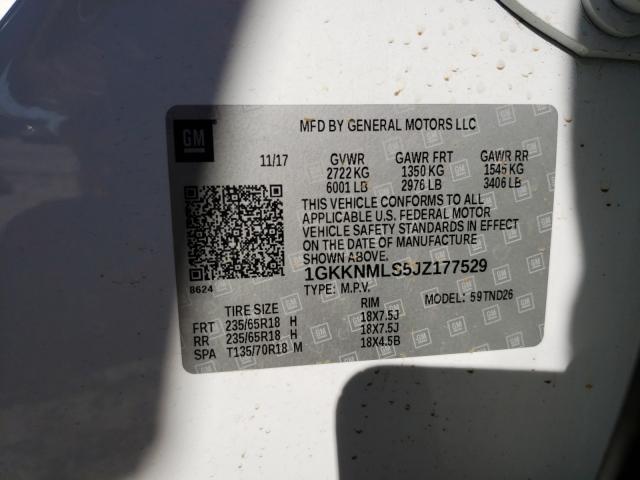 Photo 9 VIN: 1GKKNMLS5JZ177529 - GMC ACADIA SLT 