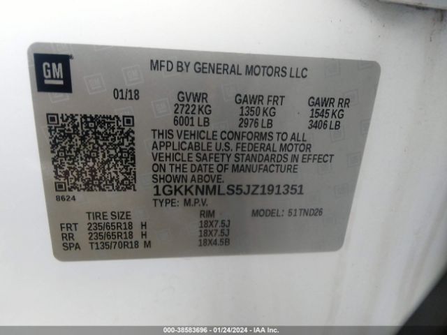 Photo 8 VIN: 1GKKNMLS5JZ191351 - GMC ACADIA 