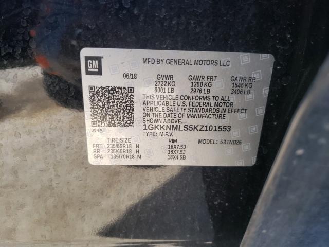 Photo 9 VIN: 1GKKNMLS5KZ101553 - GMC ACADIA SLT 