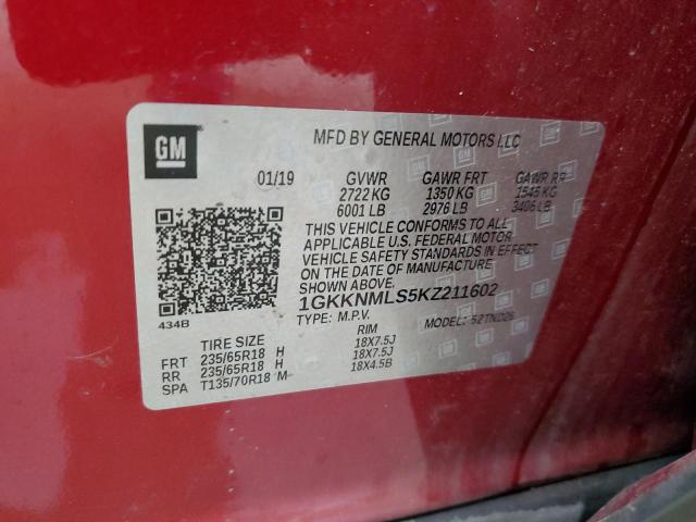 Photo 12 VIN: 1GKKNMLS5KZ211602 - GMC ACADIA SLT 