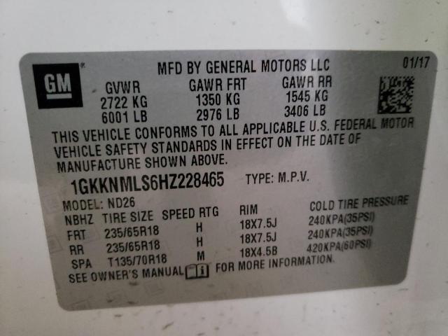 Photo 13 VIN: 1GKKNMLS6HZ228465 - GMC ACADIA SLT 