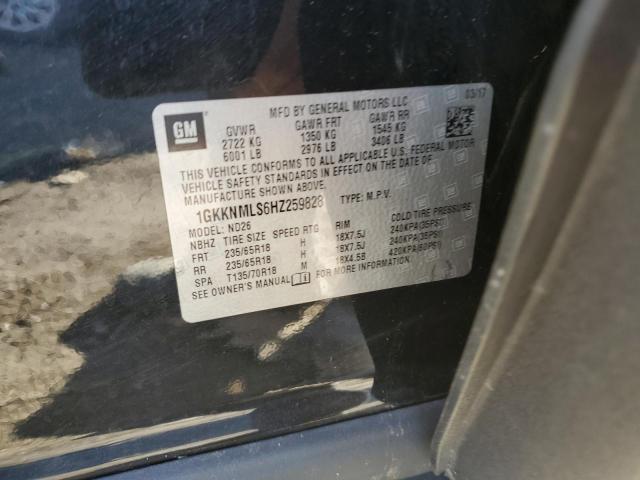 Photo 12 VIN: 1GKKNMLS6HZ259828 - GMC ACADIA SLT 