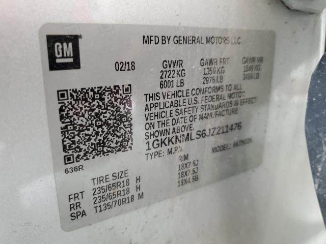 Photo 13 VIN: 1GKKNMLS6JZ211476 - GMC ACADIA SLT 