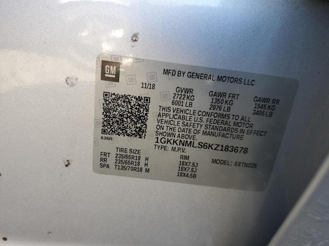 Photo 11 VIN: 1GKKNMLS6KZ183678 - GMC ACADIA SLT 