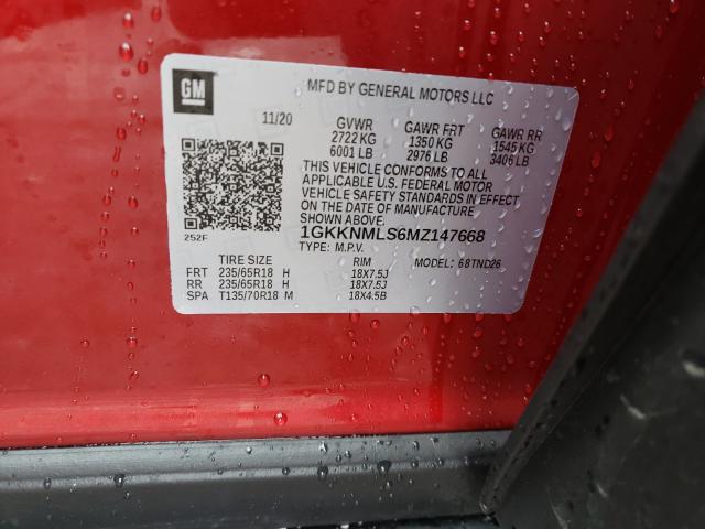 Photo 9 VIN: 1GKKNMLS6MZ147668 - GMC ACADIA SLT 