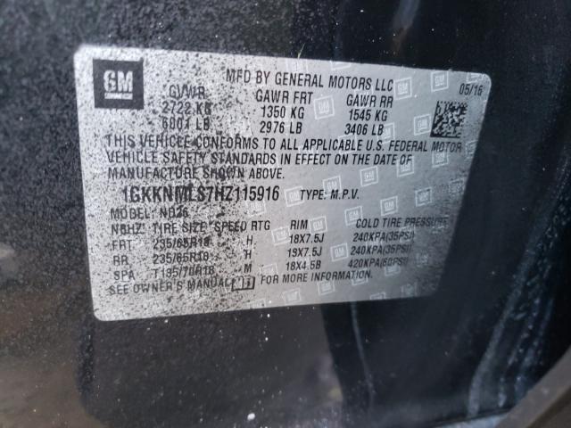 Photo 9 VIN: 1GKKNMLS7HZ115916 - GMC ACADIA SLT 