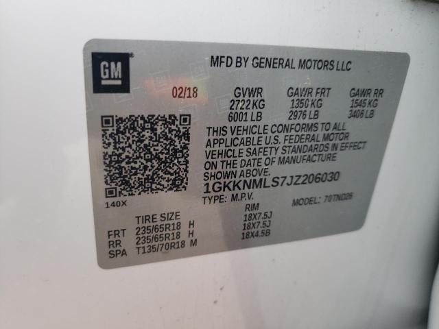 Photo 13 VIN: 1GKKNMLS7JZ206030 - GMC ACADIA SLT 