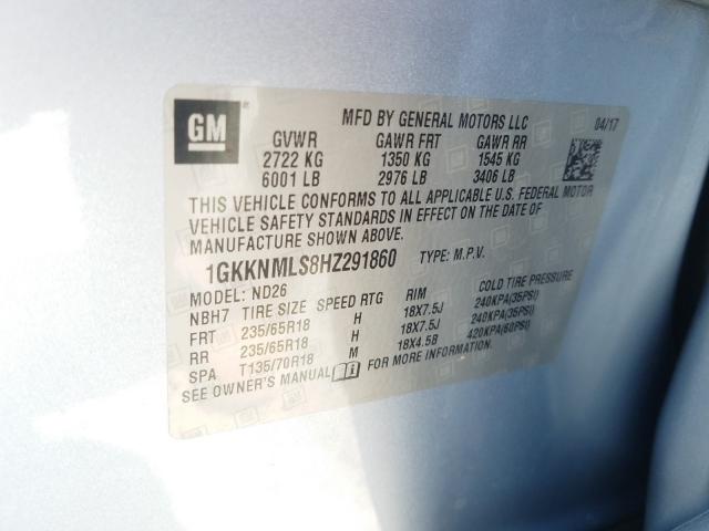 Photo 9 VIN: 1GKKNMLS8HZ291860 - GMC ACADIA SLT 