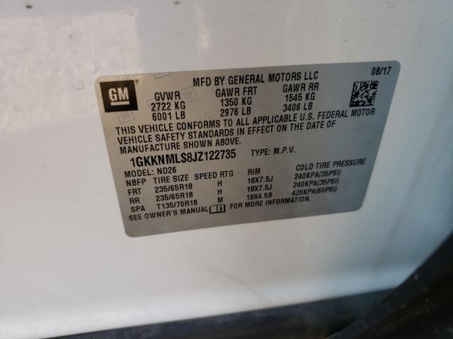 Photo 9 VIN: 1GKKNMLS8JZ122735 - GMC ACADIA SLT 