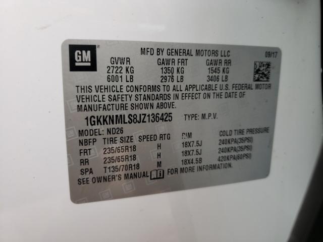 Photo 9 VIN: 1GKKNMLS8JZ136425 - GMC ACADIA 