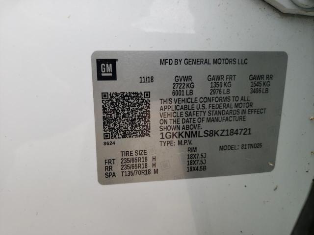 Photo 13 VIN: 1GKKNMLS8KZ184721 - GMC ACADIA SLT 