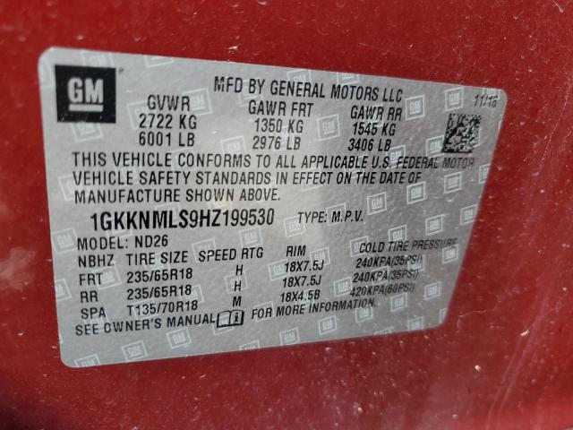 Photo 12 VIN: 1GKKNMLS9HZ199530 - GMC ACADIA SLT 