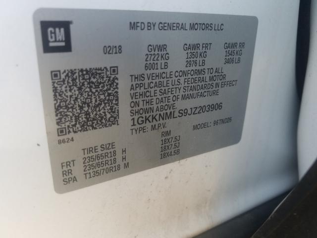 Photo 9 VIN: 1GKKNMLS9JZ203906 - GMC ACADIA 