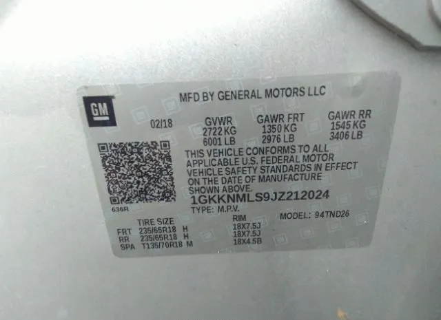 Photo 8 VIN: 1GKKNMLS9JZ212024 - GMC ACADIA 