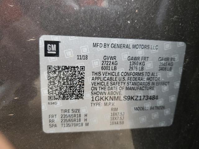 Photo 12 VIN: 1GKKNMLS9KZ173484 - GMC ACADIA SLT 