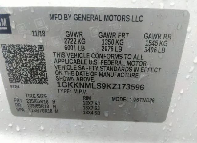 Photo 8 VIN: 1GKKNMLS9KZ173596 - GMC ACADIA 