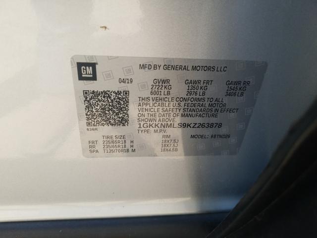 Photo 9 VIN: 1GKKNMLS9KZ263878 - GMC ACADIA SLT 