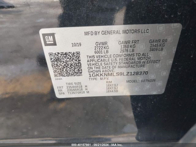 Photo 8 VIN: 1GKKNMLS9LZ128370 - GMC ACADIA 