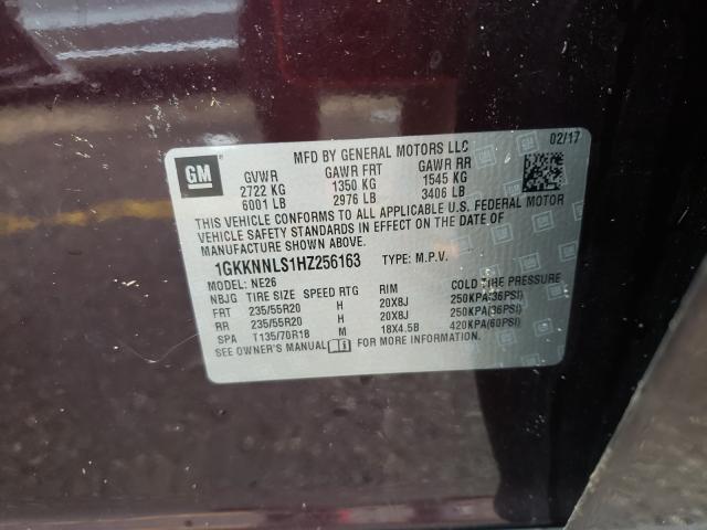 Photo 9 VIN: 1GKKNNLS1HZ256163 - GMC ACADIA SLT 