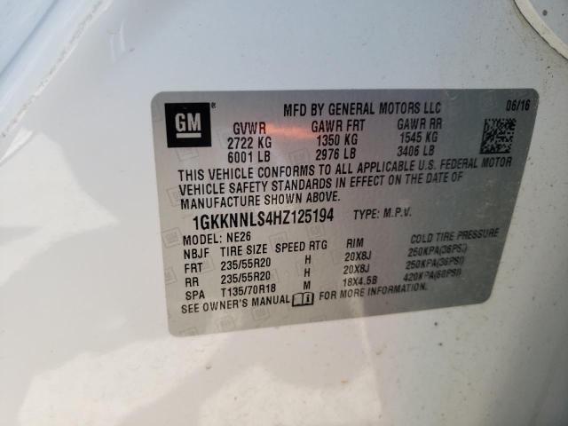 Photo 9 VIN: 1GKKNNLS4HZ125194 - GMC ACADIA SLT 