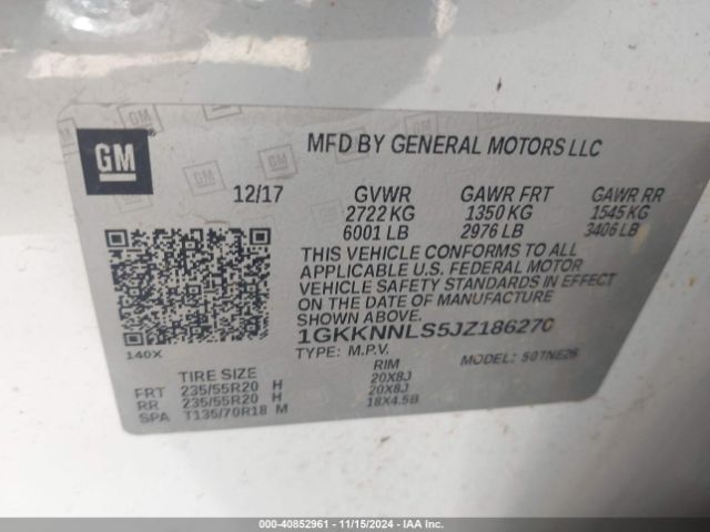 Photo 8 VIN: 1GKKNNLS5JZ186270 - GMC ACADIA 