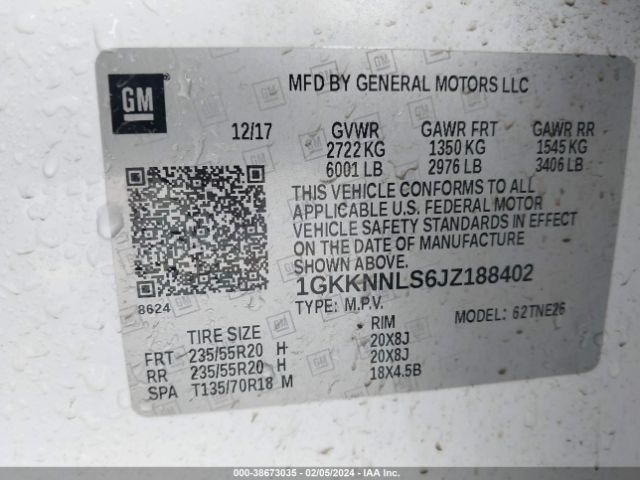 Photo 8 VIN: 1GKKNNLS6JZ188402 - GMC ACADIA 