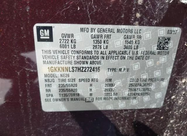 Photo 8 VIN: 1GKKNNLS7HZ272416 - GMC ACADIA 