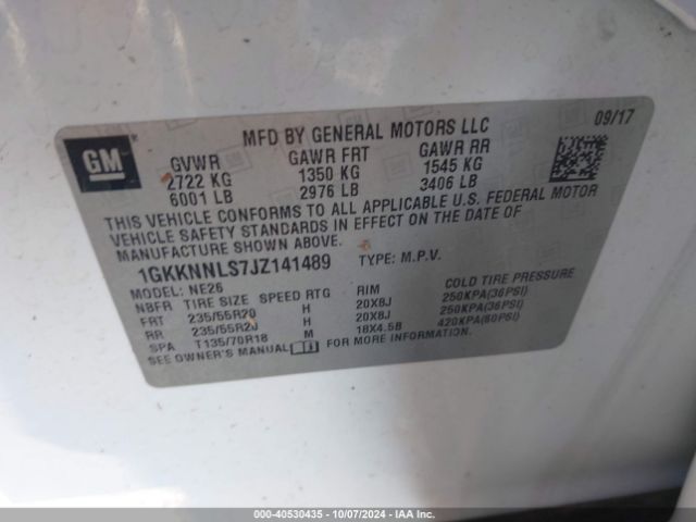 Photo 8 VIN: 1GKKNNLS7JZ141489 - GMC ACADIA 