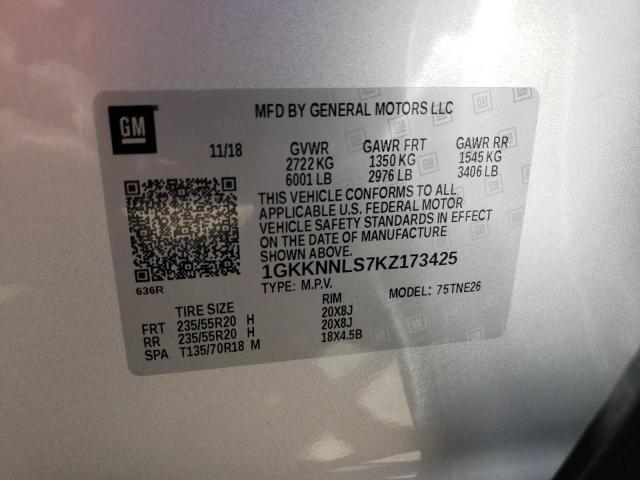 Photo 9 VIN: 1GKKNNLS7KZ173425 - GMC ACADIA SLT 