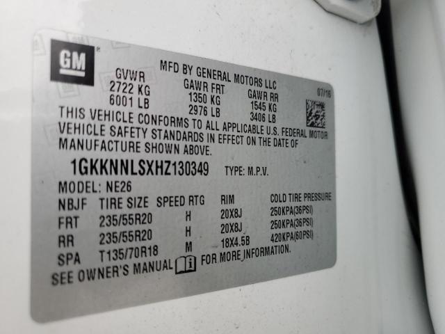 Photo 12 VIN: 1GKKNNLSXHZ130349 - GMC ACADIA SLT 