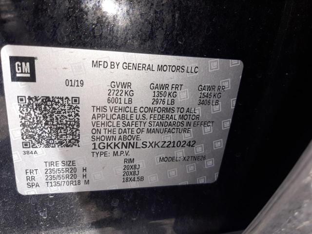 Photo 9 VIN: 1GKKNNLSXKZ210242 - GMC ACADIA SLT 