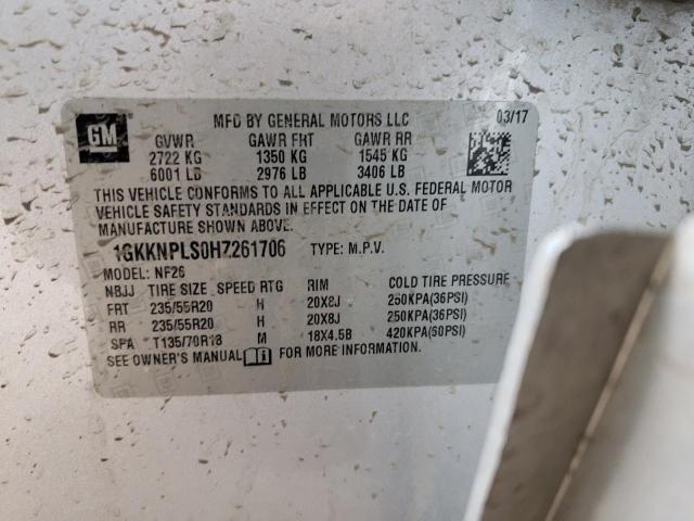 Photo 12 VIN: 1GKKNPLS0HZ261706 - GMC ACADIA DEN 