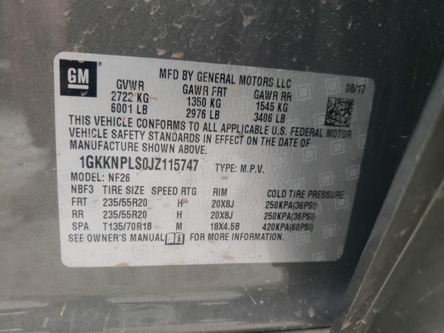 Photo 9 VIN: 1GKKNPLS0JZ115747 - GMC ACADIA DEN 