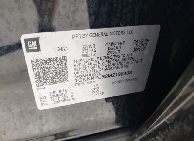 Photo 8 VIN: 1GKKNPLS2MZ198408 - GMC ACADIA 