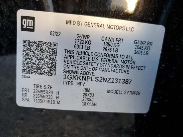 Photo 11 VIN: 1GKKNPLS2NZ131387 - GMC ACADIA DEN 