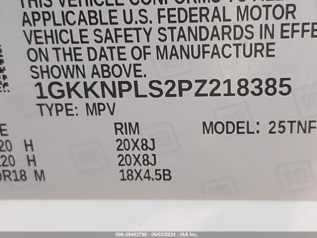 Photo 8 VIN: 1GKKNPLS2PZ218385 - GMC ACADIA 