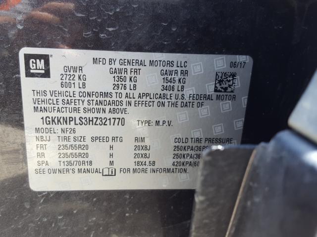 Photo 9 VIN: 1GKKNPLS3HZ321770 - GMC ACADIA DEN 