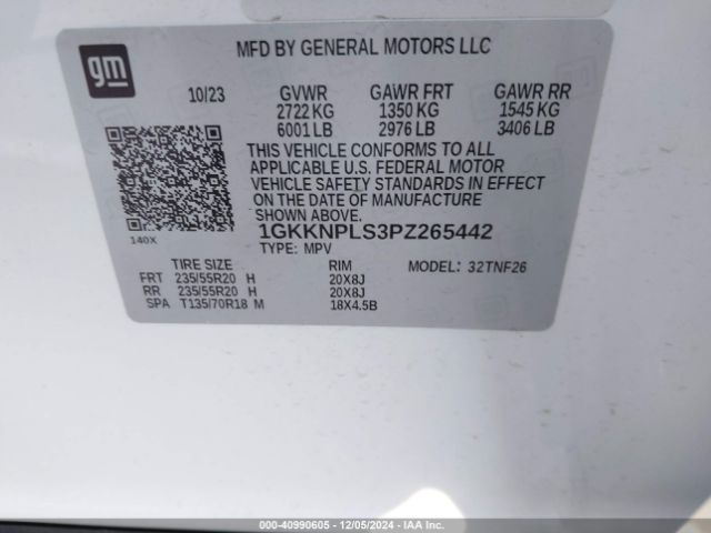 Photo 8 VIN: 1GKKNPLS3PZ265442 - GMC ACADIA 