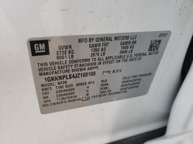 Photo 9 VIN: 1GKKNPLS4JZ108199 - GMC ACADIA DEN 