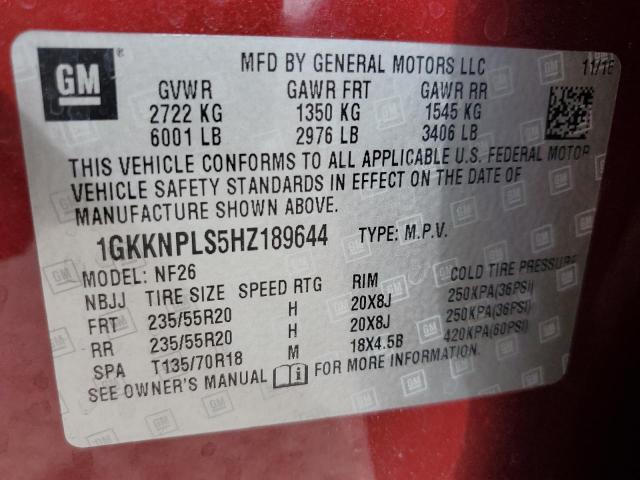 Photo 13 VIN: 1GKKNPLS5HZ189644 - GMC ACADIA DEN 