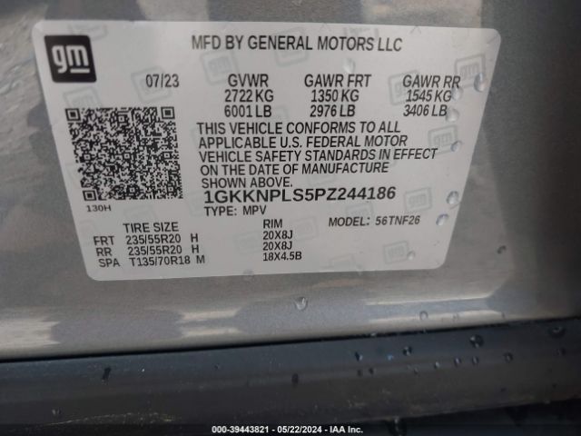 Photo 8 VIN: 1GKKNPLS5PZ244186 - GMC ACADIA 