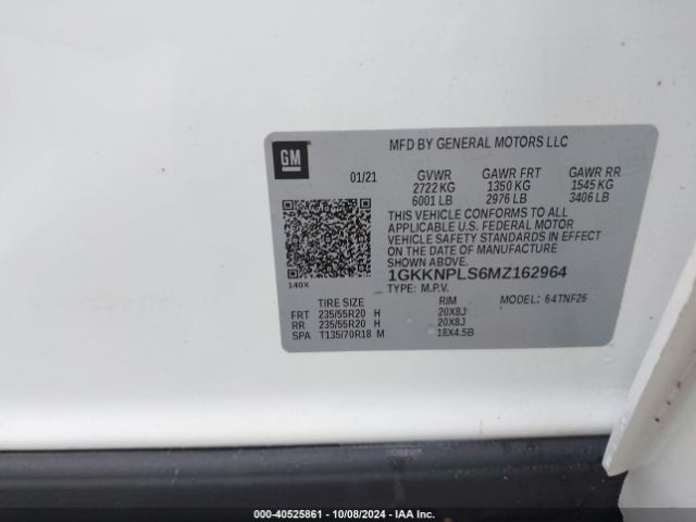 Photo 8 VIN: 1GKKNPLS6MZ162964 - GMC ACADIA 