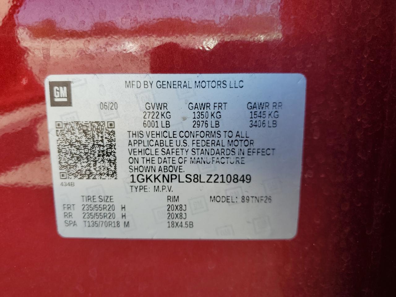 Photo 12 VIN: 1GKKNPLS8LZ210849 - GMC ACADIA 