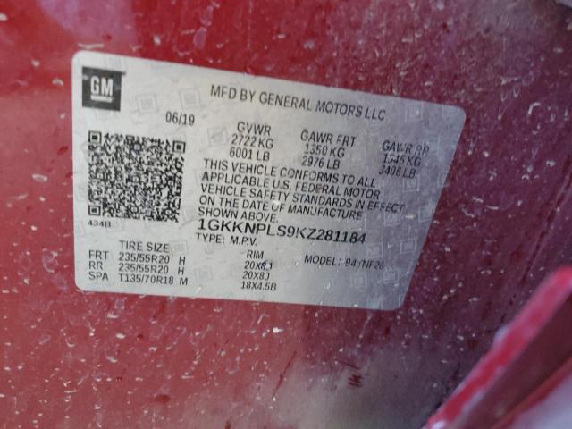 Photo 12 VIN: 1GKKNPLS9KZ281184 - GMC ACADIA DEN 