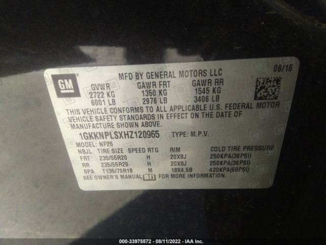 Photo 8 VIN: 1GKKNPLSXHZ120965 - GMC ACADIA 