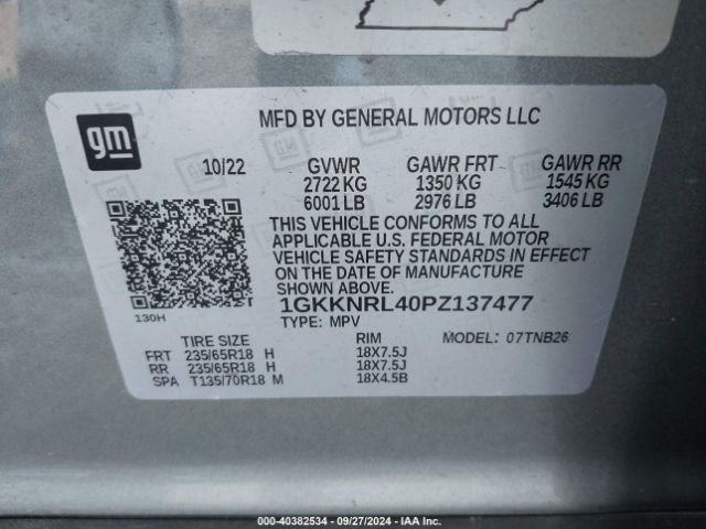 Photo 8 VIN: 1GKKNRL40PZ137477 - GMC ACADIA 