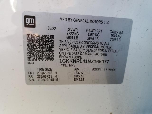 Photo 12 VIN: 1GKKNRL41NZ166077 - GMC ACADIA 