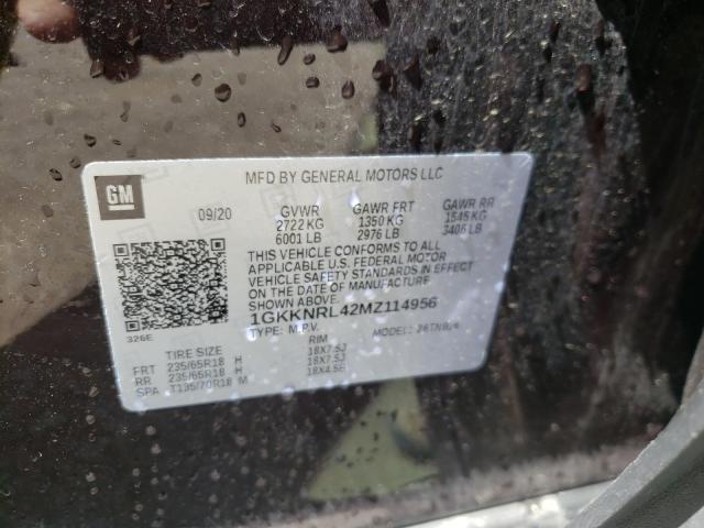 Photo 9 VIN: 1GKKNRL42MZ114956 - GMC ACADIA SLE 