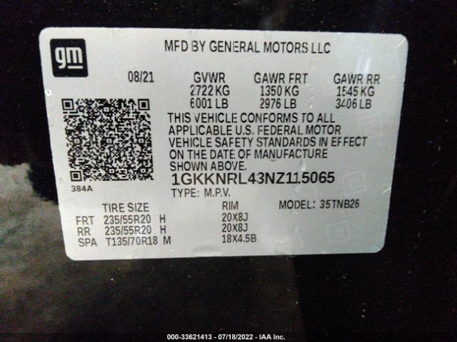 Photo 8 VIN: 1GKKNRL43NZ115065 - GMC ACADIA 