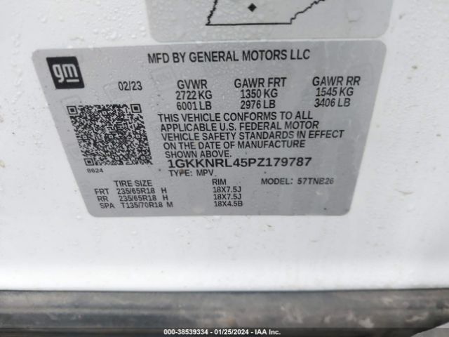 Photo 8 VIN: 1GKKNRL45PZ179787 - GMC ACADIA 